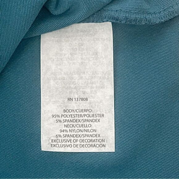 NFL All Sports Couture Aqua Blue Miami Dolphins Ruched Neck Top SZ L BNWT - Picture 9 of 10